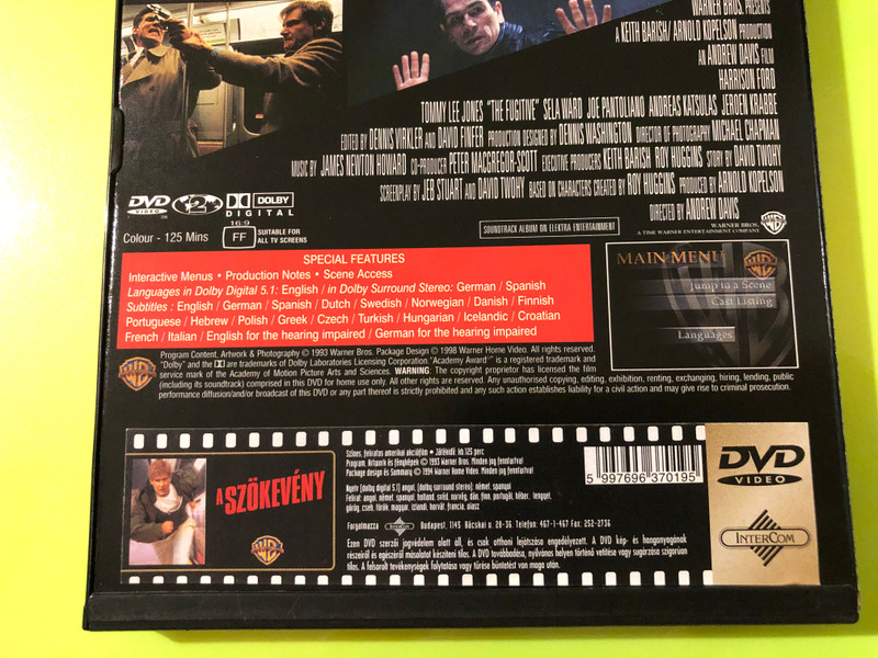 The Fugitive — A Szökevény, Warner Bros. (DVD) (5997696370195) 