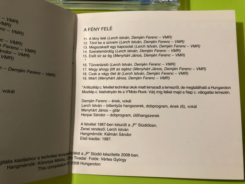 V'Moto-Rock — 5 / A Fény Felé, Hungaroton (Audio CD) (59918117124520)