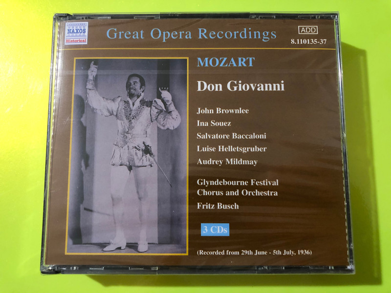 Mozart: Don Giovanni – Brownlee, Souez, Busch, Naxos Historical (3CD) (636943113523) 