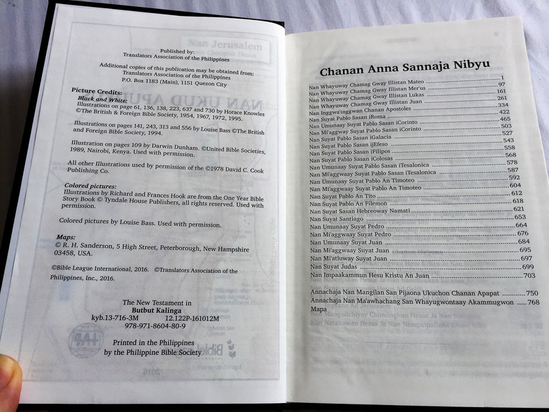 The New Testament in Butbut Kalinga Language – Nan Uduk Apudyus / Color Maps and Illustrations / Native to the Philippines