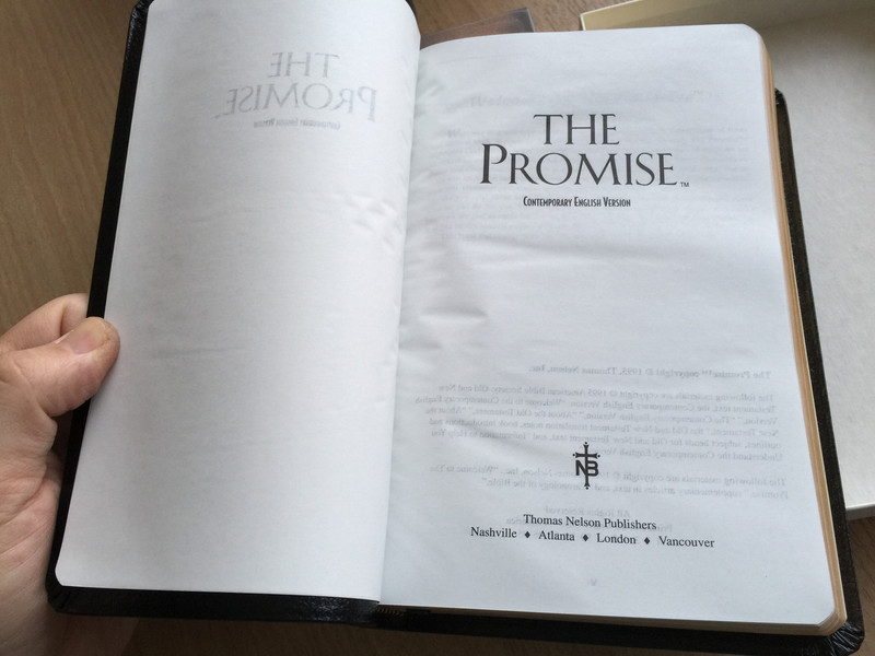 The Promise Bible CEV 3495 / Contemporary English Version the Promise Bonded Leather Black / Gilded-Gold Page Edges Nelson
