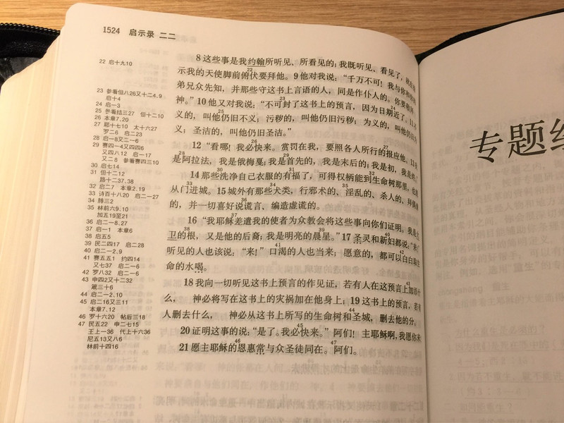 Chinese Holy Bible - Study and Research Version with Color Maps / Black Leather Bound with Zipper and Golden Edges 