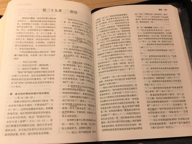 Chinese Holy Bible - Study and Research Version with Color Maps / Black Leather Bound with Zipper and Golden Edges / China 