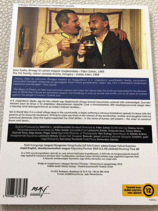 Isten hozta, őrnagy úr! (1969) / The Tot Family / Rendező: Fábri Zoltán / Író: Örkény István / színes magyar tragikomédia