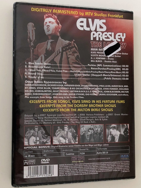 Elvis Presley The Legacy DVD Limited Collector's Edition / Digitally Remastered by MTV Studios Frankfurt