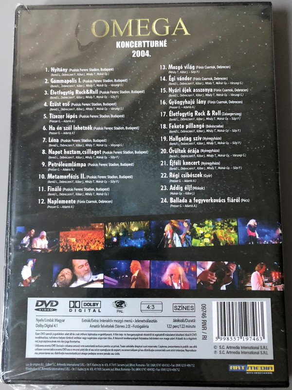 Omega - Koncertturné 2004. / Omega együttes / Benkő László, Debreczeni Ferenc, Kóbor János, Mihály Tamás, Molnár György / Rockinform Special / Region 2 PAL DVD Hungarian Concert (5998557197463)