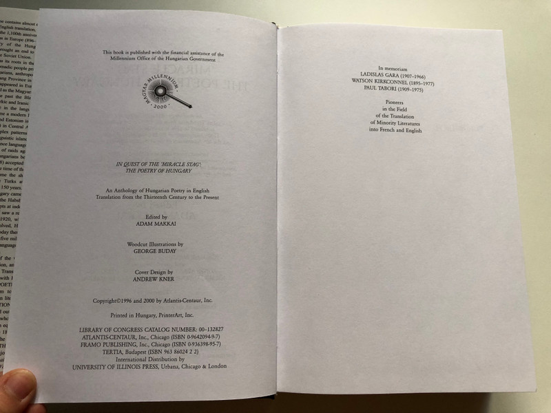 In Quest of the Miracle Stag The Poetry of Hungary - Volume 1 by Adam Makkai  An Anthology of Hungarian Poetry from the 13th Century to the Present in English Translation, Vol 1. (9789638602428)