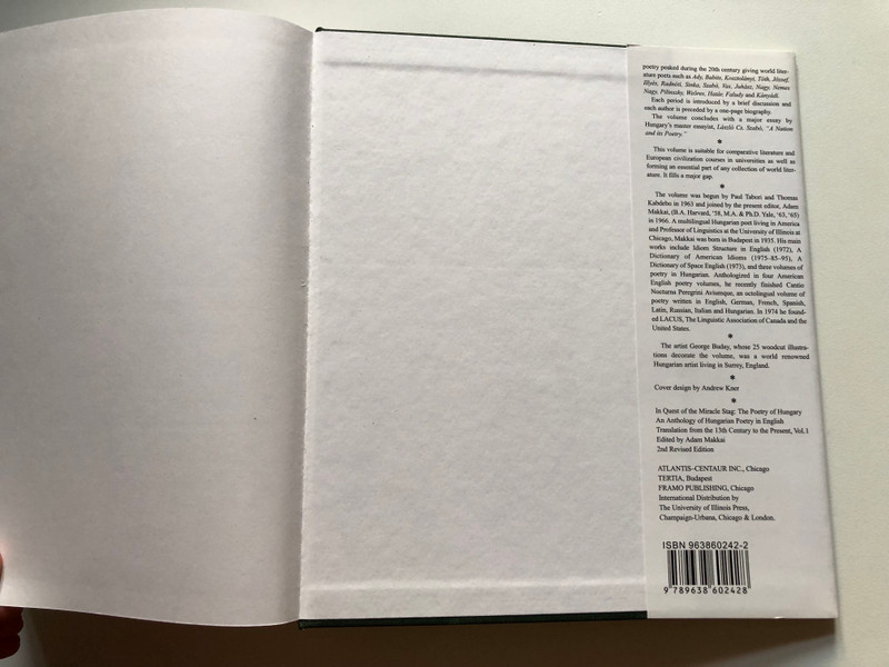 In Quest of the Miracle Stag The Poetry of Hungary - Volume 1 by Adam Makkai  An Anthology of Hungarian Poetry from the 13th Century to the Present in English Translation, Vol 1. (9789638602428)