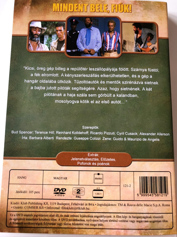 Mindent bele, fiúk! DVD 1972 (...più forte ragazzi!) / All the Way, Boys! / HUNGARIAN ONLY OPTIONS / Bud Spencer, Terence Hill / Director Giuseppe Colizzi (5999545581219)