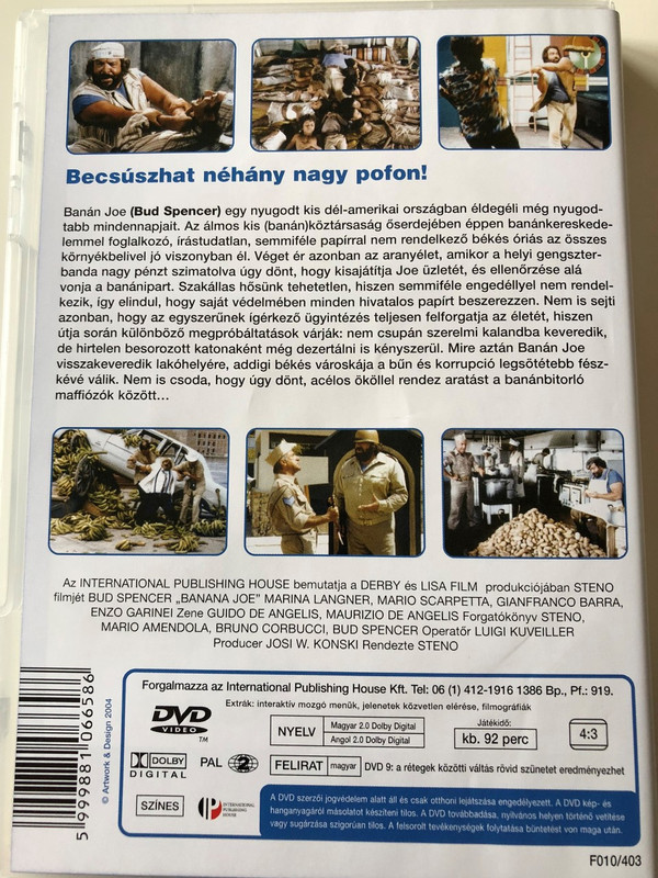 Banános Joe DVD 1982 (Banana Joe) / Audio: Hungarian and English / Subtitle: Hungarian Only / Starring: Bud Spencer / Directed by: Stefano Vanzina (5999881066586)