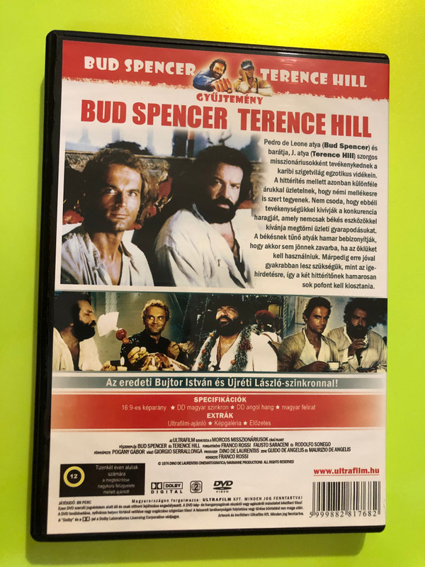 Morcos misszionáriusok DVD 1974 / Audio: Hungarian and English / Subtitle: Hungarian / Szereplők: Terence Hill, Bud Spencer, Jean-Pierre Aumont, Robert Loggia, Mario Pilar, Salvatore Basile, Maria Cumani Quasimodo (5999882817682)