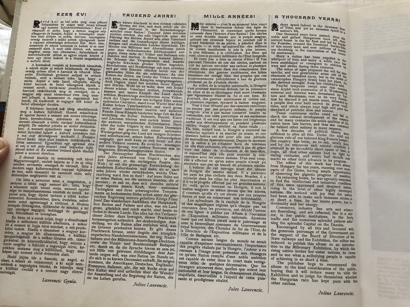  The Millennium Of Hungary And The National Exhibition / Az Ezeréves Magyarorszag és a Millennuimi Kiállítás (1896OneThousantYearOfHungary)