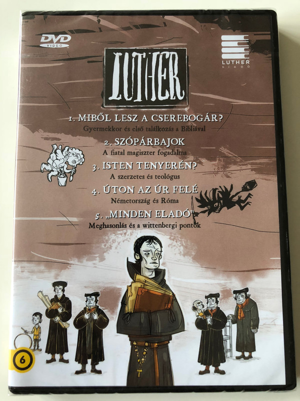 Luther I. Episodes 1-5 DVD 2017 / Author: Lackfi János (Szerző) / Directed by Richly Zsolt (Rendező) / Készült a reformáció kezdetének 500. évfordulójára / Színes magyar animációs film HUNGARIAN (5999549909002)
