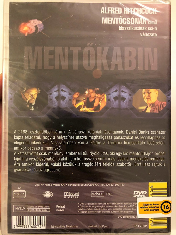 Lifepod DVD 1993 Mentőkabin / Based on Lifeboat by Alfred Hitchcock / Directed by Ron Silver / Starring: Ron Silver, Robert Loggia, Kelli Williams & C. C. H. Pounder
