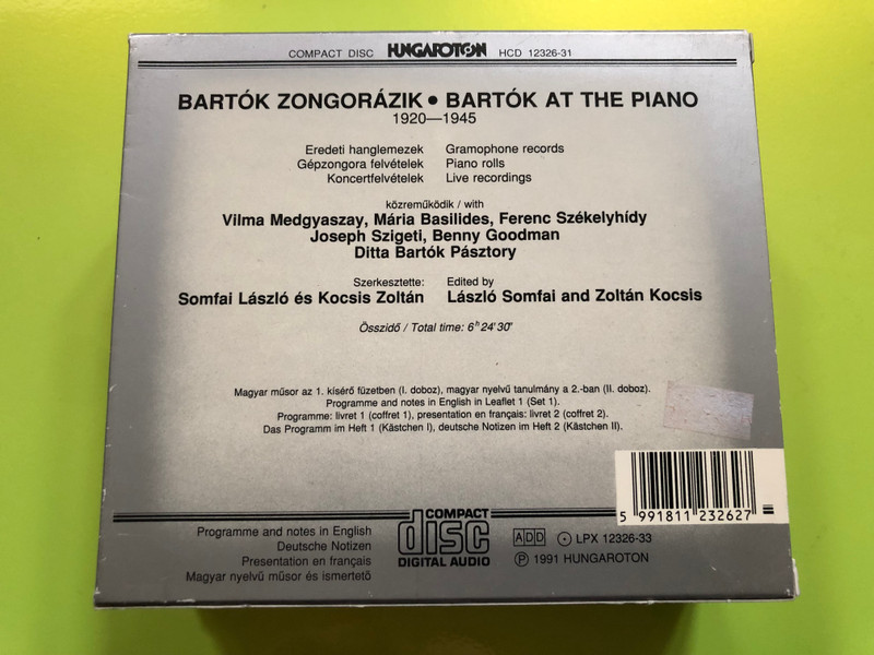 Bartók at the Piano – A Masterful Collection of Béla Bartók’s Piano Works Hungaroton 6CD (5991811232627)