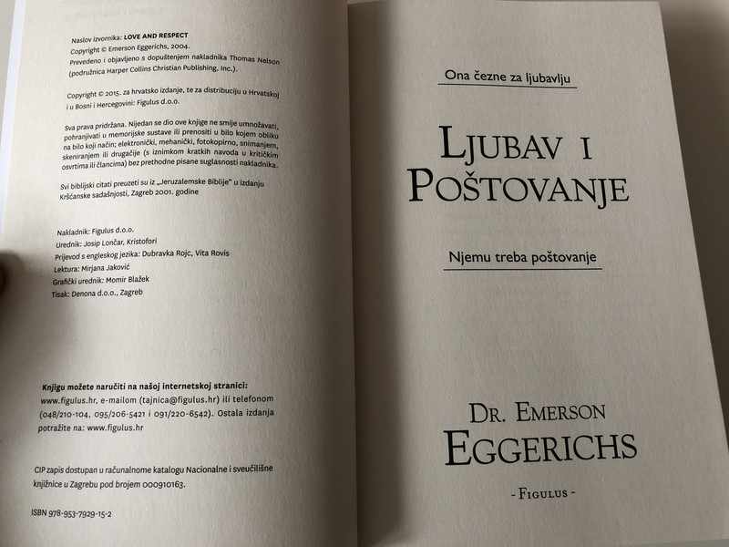 Build your marriage GOD's way! Croatian Translation of Love and Respect by Dr. Emerson Eggerich / She longs for love - He needs respect 