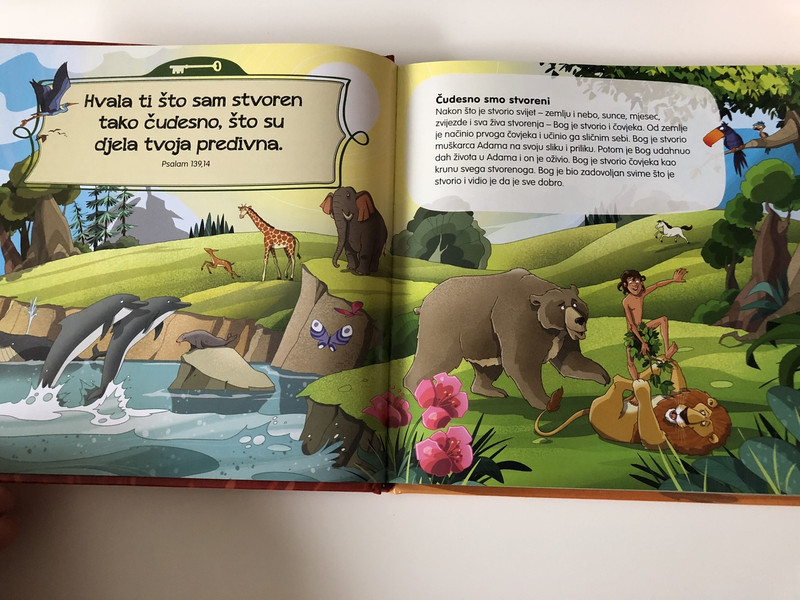 My Key Verse Children's Bible in Croatian language / Key messages with morals / 22 Bible quotes interpreted for children