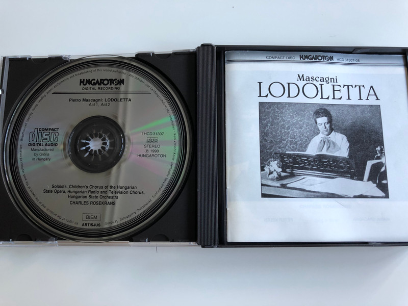 Pietro Mascagni: Lodoletta CD Maria Spacagna / HCD 31307-08 / Label: Hungaroton / Length: 1 hour 43 minutes / The libretto is by Giovacchino Forzano (5991813130723)