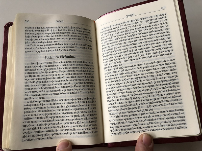 Novi Zavjet / New Testament in Croatian Language / Burgundy Leather Bound / Golden Edges / I. Saric translation (2014) (9789536709953B)