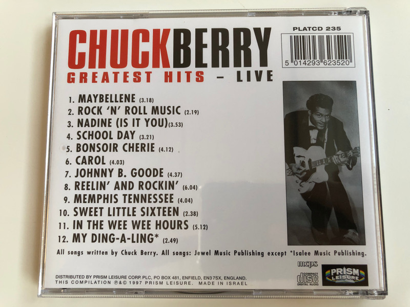 Chuck Berry - Greatest Hits Live / Audio CD 1997 / American singer, songwriter