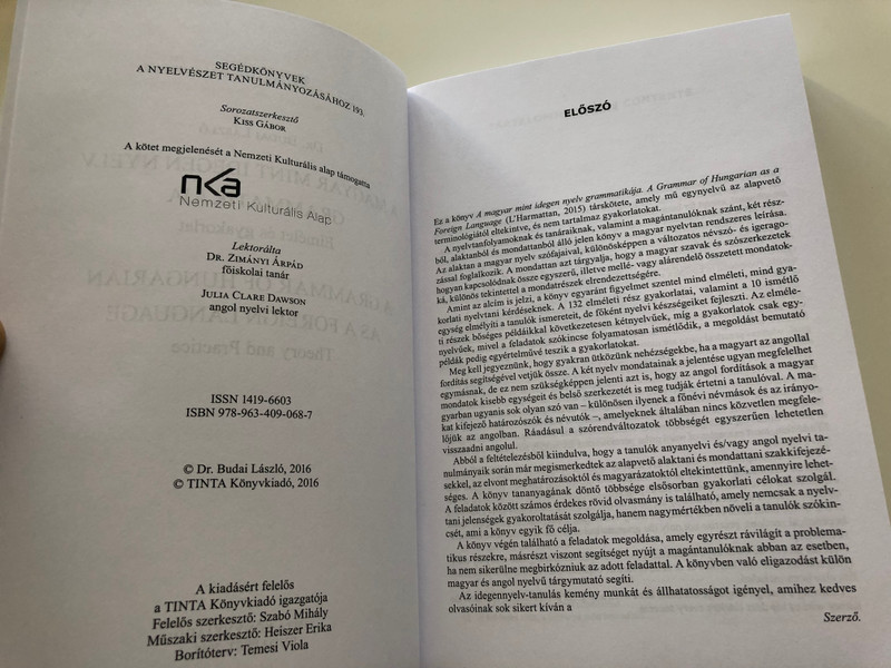 A Grammar of Hungarian as a Foreign Language - Theory and Practice / Dr. Budai László / A Magyar mint idegen nyelv Grammatikája / Elmélet és Gyakorlat / Tinta Kiadó 2017 (9789634090687)