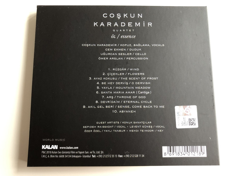 Öz / Essence - COŞKUN KARADEMİR QUARTET / Turkish CD 2018 (8691834012189)