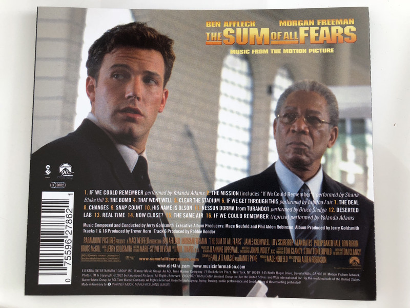 The Sum Of All Fears [Music From The Motion Picture] Various Artists / Audio CD 2002 / Yolanda Adams, Shana Blake Hill, Jerry Goldsmith, Tabitha Fair, Bruce Sledge (075596278621)