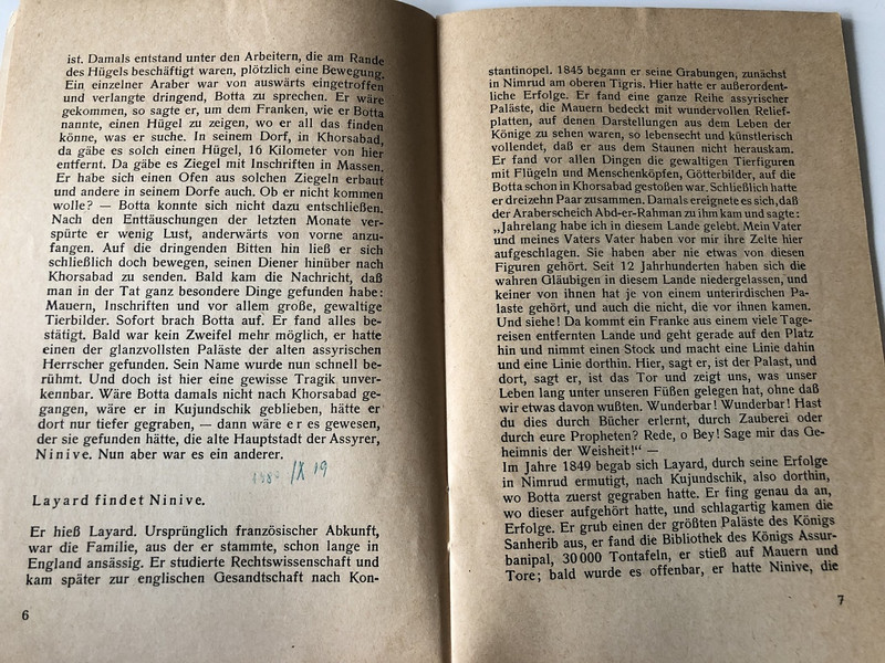 Die Bibel und das alten Assyrien / The Bible and the old Assyrians in German language / Matthias Schulz / Historical and Archeological Comparison / Evangelische Verlagsanstalt Berlin / Paperback, 1964