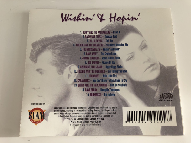  Wishin' and Hopin' - 15 great songs of the 60' / Jimmy Clanton: Venus in Blue Jeans, The Merseybeats: Wishin' and Hopin', Dave Berry: The crying game / AUDIO CD 1996 (8711252091297)