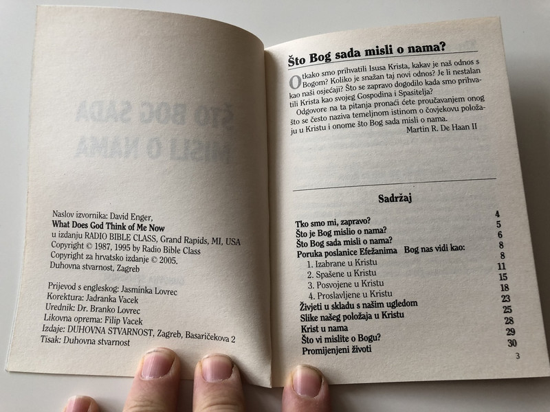 Što Bog sada misli o Nama? / Croatian Language Booklet / What does God Think of Me now? / Paperback, 2005 (WhatDoesGodThinkCroatian)