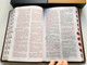 Szent Biblia / Hungarian Holy Bible with words of Jesus in RED / Genuine Leather bound Brown Cover, Goltmos Reden edges, 2 bookmark ribbons, Thumb Indexed / Bőrkötés, Barna színű / Jézus szavai piros kiemeléssel / Pacords 2020 9786155526619