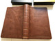 Szent Biblia / Hungarian Holy Bible with words of Jesus in RED / Genuine Leather bound Brown Cover