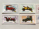 MAGYAR POSTA / 75 EVES A MAGYAR AUTOKLUB (THE HUNGARIAN AUTO CLUB IS 75 YEARS OLD) / Arrow 1915 - Swift 1911 - Ford "T" 1908 - Mersedez 1901 - Panhard Levassor 1912 - Csonka 1906 / Stamp (stanpshun016)
