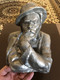 Maxim Gorky Bust — Vintage Soviet Silumin Sculpture (mid-1970s) (MaximGorkyBust)