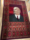 Iconic Vintage Soviet Tapestry: Vladimir Lenin Portrait Rug with Geometric Borders (VladimirLeninRug)