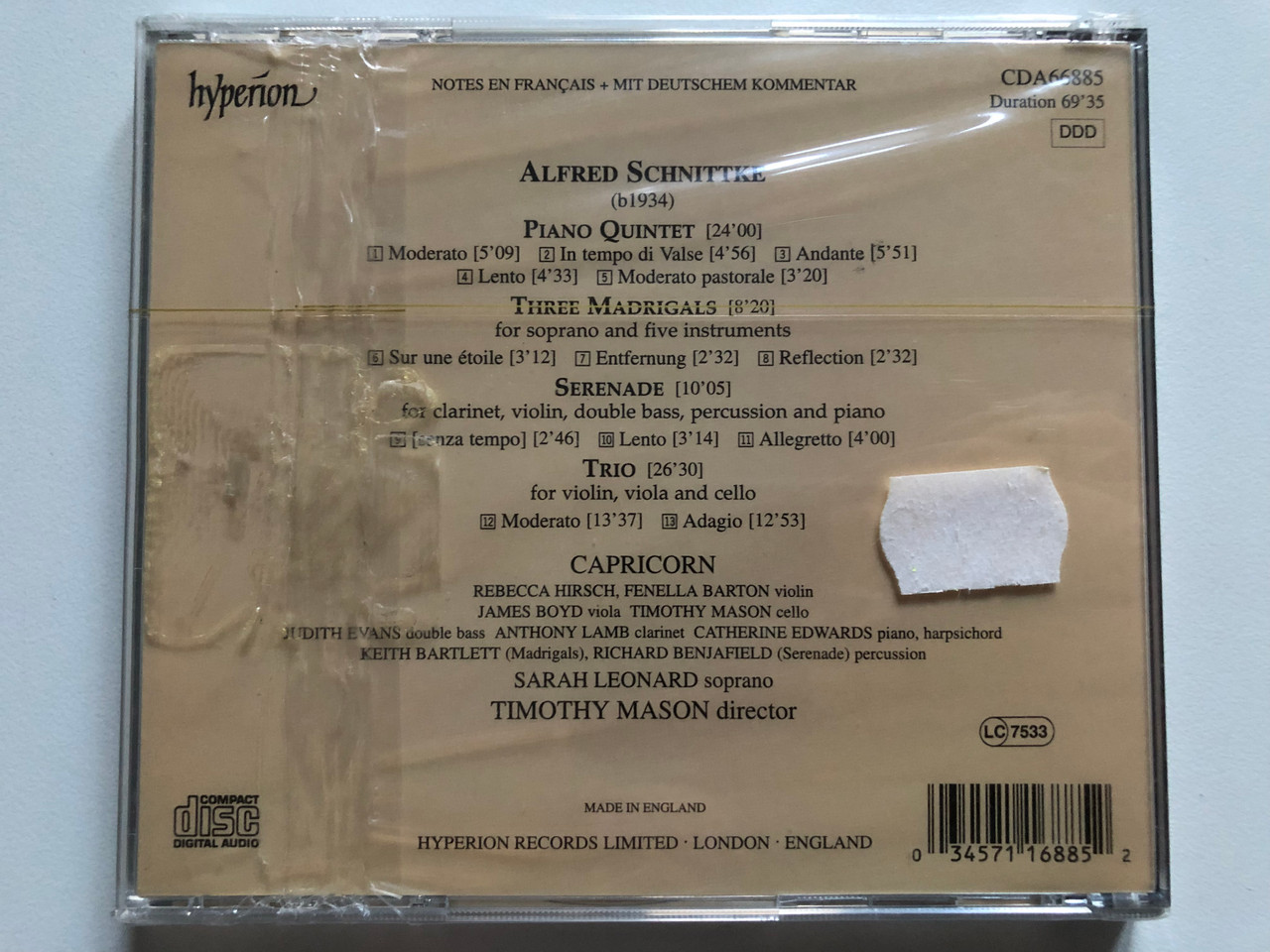 https://cdn11.bigcommerce.com/s-62bdpkt7pb/products/0/images/325063/Schnittke_-_Piano_Quintet_Three_Madrigals_For_Soprano_And_Five_Instruments_Serenade_String_Trio_-_Sarah_Leonard_Capricorn_Timothy_Mason_Hyperion_Audio_CD_CDA66885_2__59897.1708503972.1280.1280.JPG?c=2