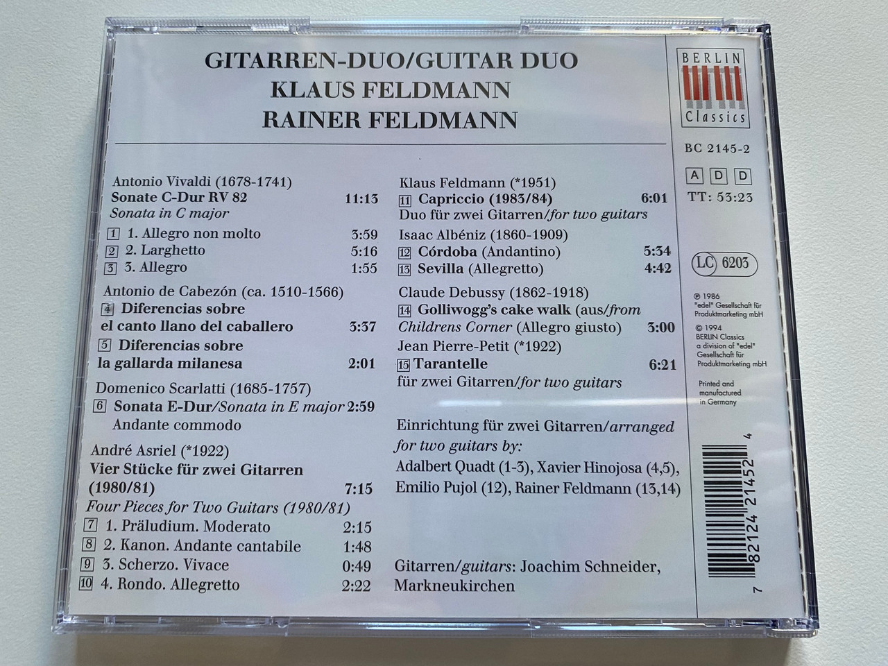 https://cdn11.bigcommerce.com/s-62bdpkt7pb/products/0/images/328297/Gitarrenduo_Guitar_Duo_Klaus_Und_Rainer_Feldmann_-_Vivaldi_De_Cabezn_Scarlatti_Asriel_Feldmann_Albniz_Debussy_Pierre-Petit_Berlin_Classics_Audio_CD_1994_BC_2145-2_2__32175.1710913420.1280.1280.jpg?c=2