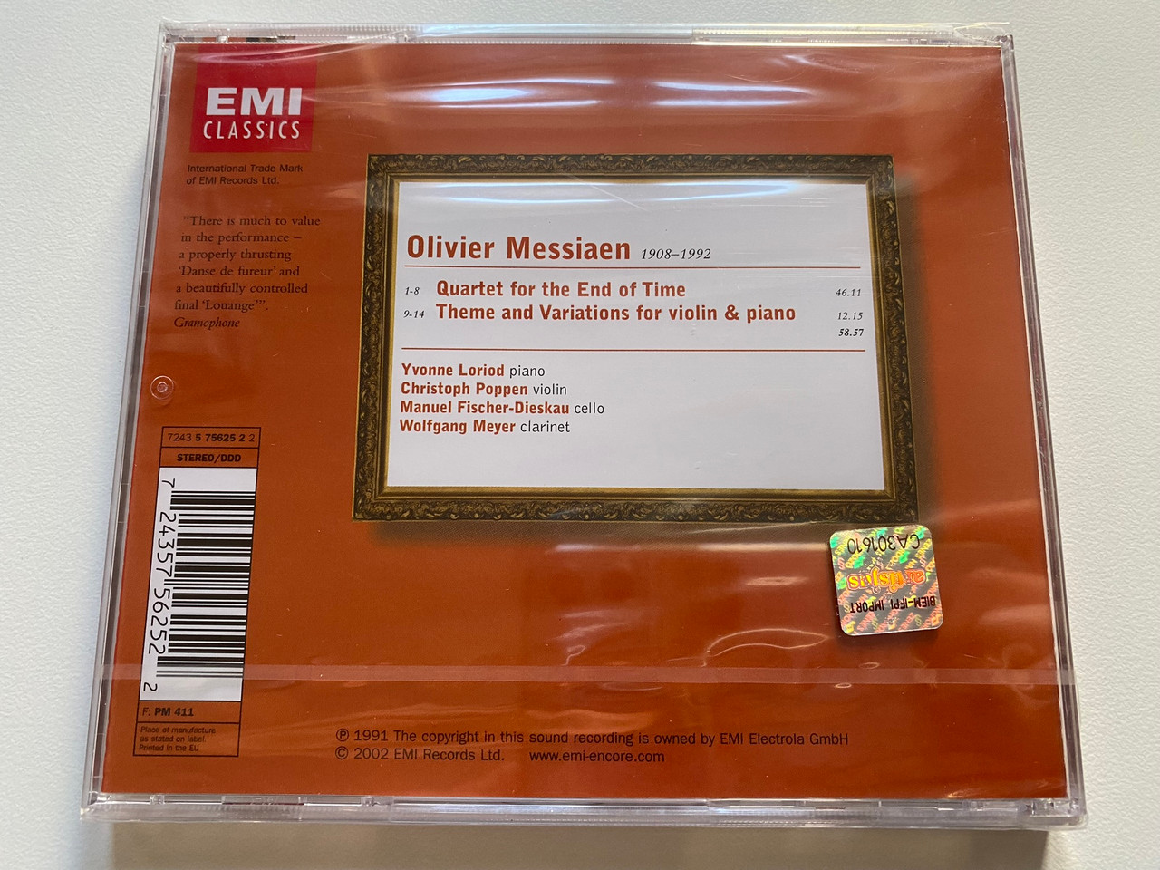 https://cdn11.bigcommerce.com/s-62bdpkt7pb/products/0/images/328339/Messiaen_-_Quartet_For_The_End_Of_Time_Theme_And_Variations_Loriod_-_Loriod_Poppen_Fischer-Dieskau_Meyer_Encore_EMI_Classics_Audio_CD_2002_Stereo_724357562522_2__50202.1710918991.1280.1280.jpg?c=2