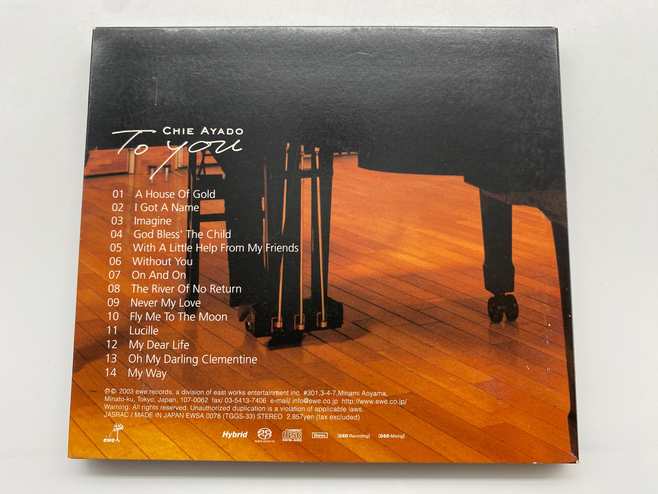 https://cdn11.bigcommerce.com/s-62bdpkt7pb/products/0/images/331311/Chie_Ayado_To_You_EWE_Records_Audio_CD_2003_EWSA_0078_4__17079.1713166635.1280.1280.JPG?c=2