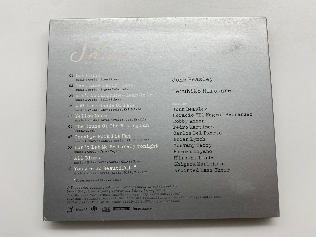 https://cdn11.bigcommerce.com/s-62bdpkt7pb/products/0/images/331316/Chie_Ayado_Shine_EWE_Records_Audio_CD_2003_EWSA_0083_4__87616.1713167089.1280.1280.JPG?c=2