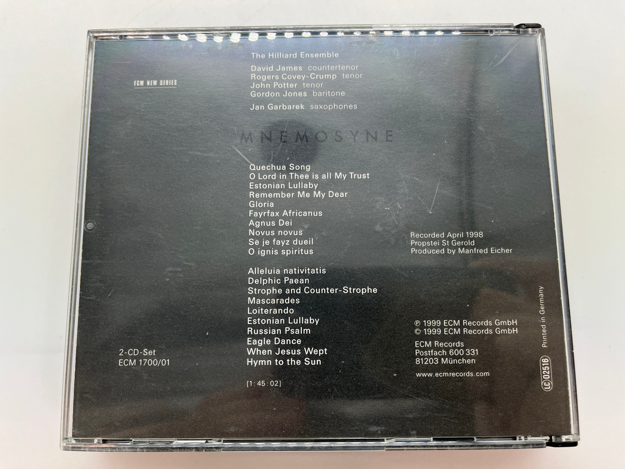 https://cdn11.bigcommerce.com/s-62bdpkt7pb/products/0/images/331702/Jan_Garbarek_-_The_Hilliard_Ensemble_-_Mnemosyne_ECM_New_Series_2x_Audio_CD_1999_ECM_New_Series_170001_2__53630.1713775306.1280.1280.JPG?c=2