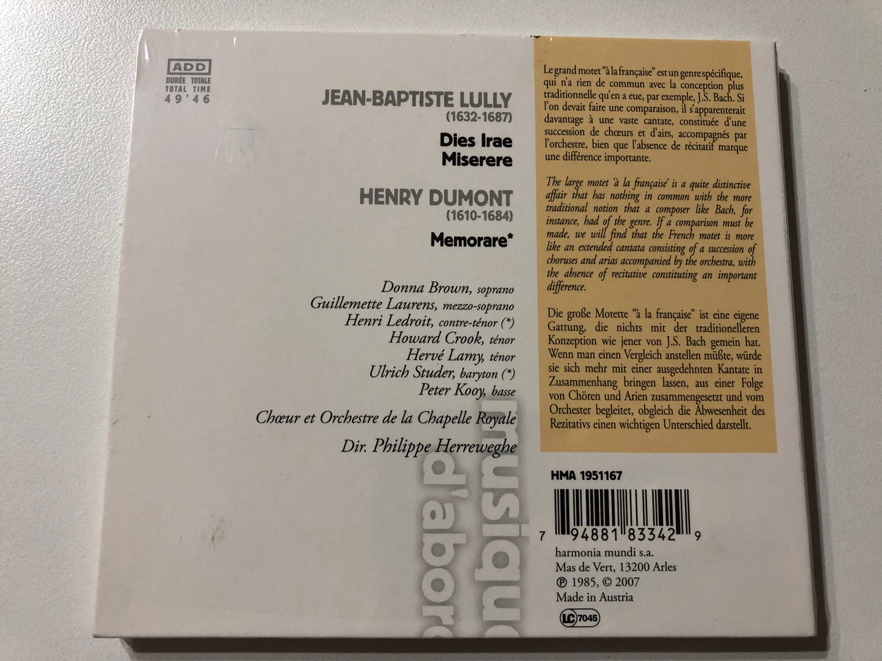https://cdn11.bigcommerce.com/s-62bdpkt7pb/products/0/images/332709/Lully_-_Grands_Motets_Dies_Irae_Miserere_-_La_Chapelle_Royale_Philippe_Herreweghe_Musique_DAbord_Harmonia_Mundi_France_Audio_CD_2007_HMA_1951167_2__40479.1714560436.1280.1280.JPG?c=2
