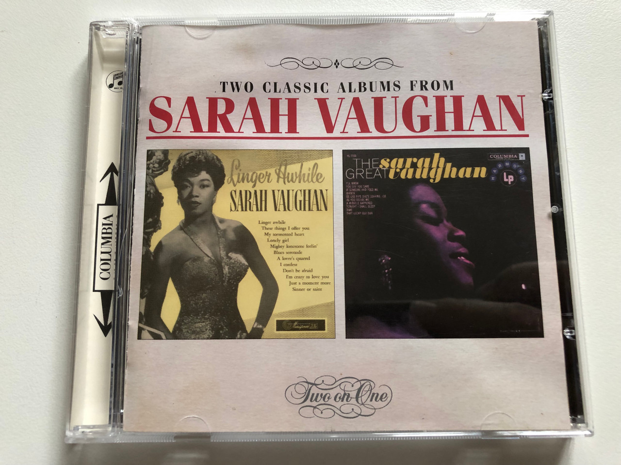 https://cdn11.bigcommerce.com/s-62bdpkt7pb/products/0/images/337180/Two_Classic_Albums_From_Sarah_Vaughan_Linger_Awhile_The_Great_Sarah_Vaughan_Two_On_One_Columbia_Audio_CD_2001_501873_2_1__29894.1718645498.1280.1280.JPG?c=2