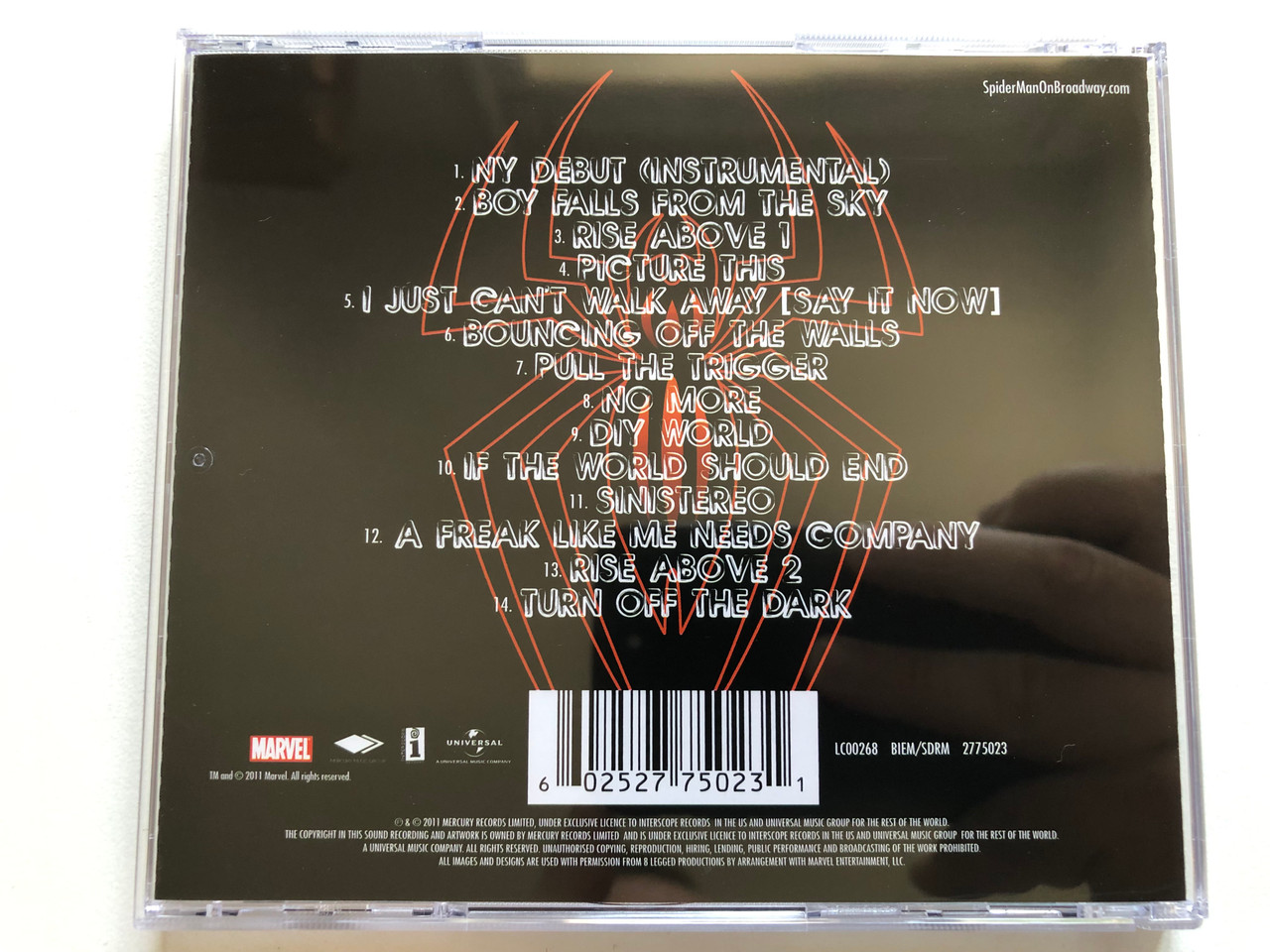 https://cdn11.bigcommerce.com/s-62bdpkt7pb/products/0/images/338414/Music_From_Spider-Man_Turn_Off_The_Dark_Mercury_Music_Group_Audio_CD_2011_2775023_2__77369.1719472755.1280.1280.JPG?c=2