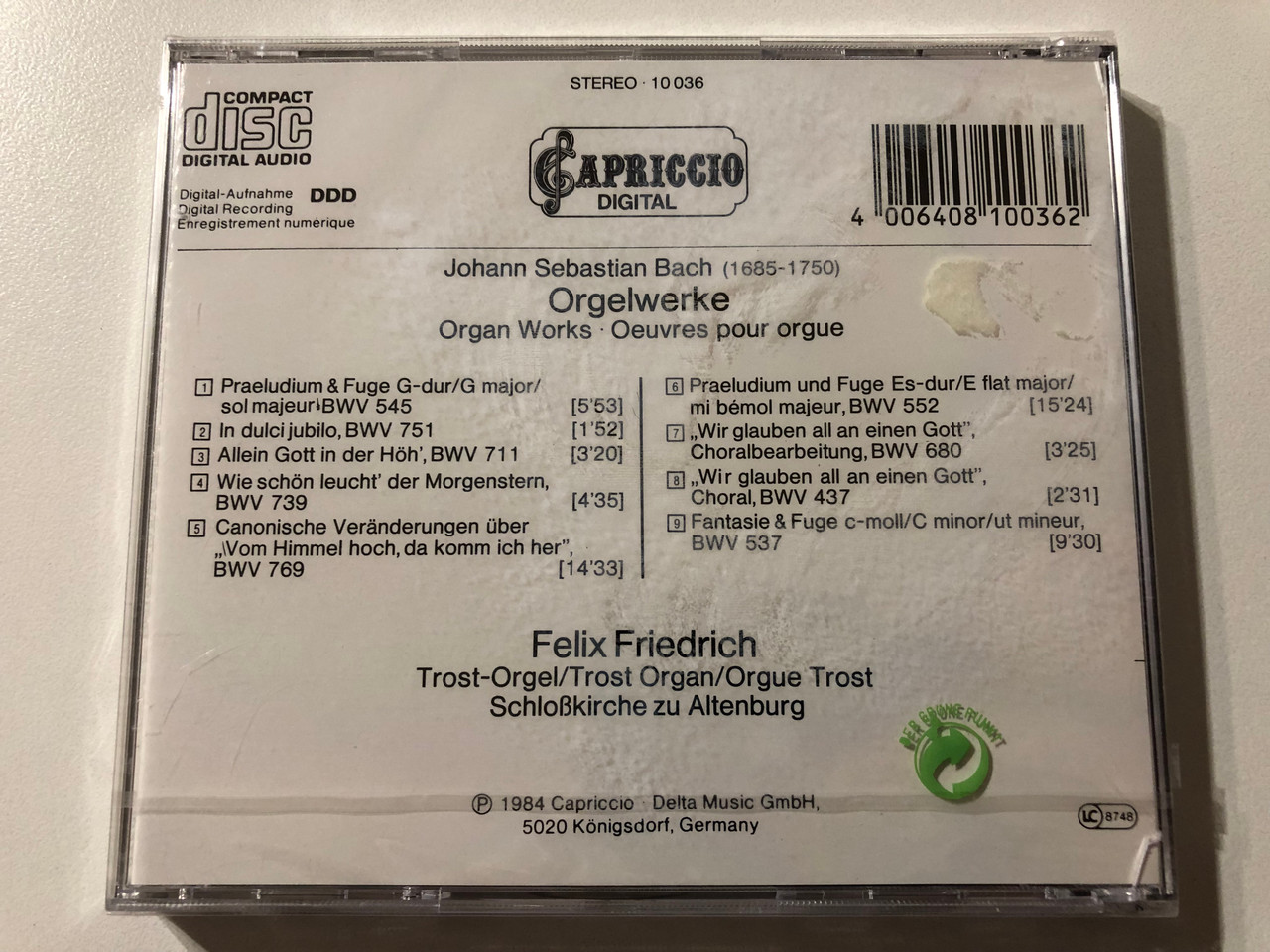 https://cdn11.bigcommerce.com/s-62bdpkt7pb/products/0/images/344491/Organ_Works_-_Praeludium_Fuge_BVW_545_552_Canoische_Veranderungen_Vom_Himmel_Hoch_BWV_769_-_Trost-Orgel_der_Schloskirche_zu_Altenburg_1739_Felix_Friedrich_Capriccio_Audio_CD_1984__94165.1723559691.1280.1280.JPG?c=2