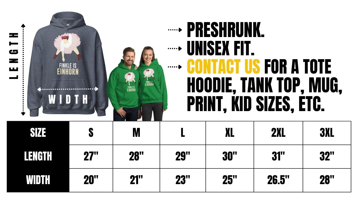 CultSub Unisex Hooded Sweatshirt Size Chart