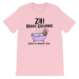 ZJH Mobile Dog Grooming Service Poodle Lover Salmon Unisex  T-Shirt