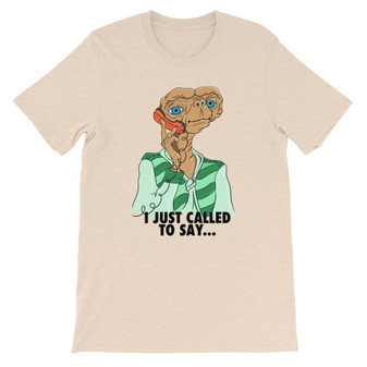 Tan St-E.T. Wonder Stevie Wonder and E.T. Pop Culture Mashup Unisex T-Shirt