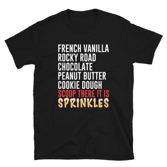 Black Geico Ice Cream Sprinkles Commercial Tag Team/Ice Cream Mashup - French Vanilla Rocky Road Scoop There It Is (with Sprinkles) T-Shirt