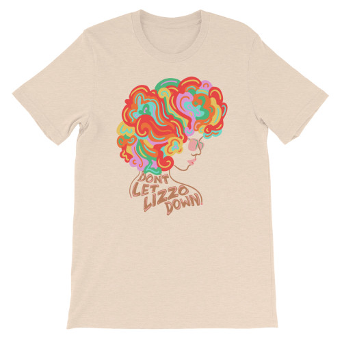 Tan Lizzo Music Tribute "Don't Let Lizzo Down" Unisex T-Shirt